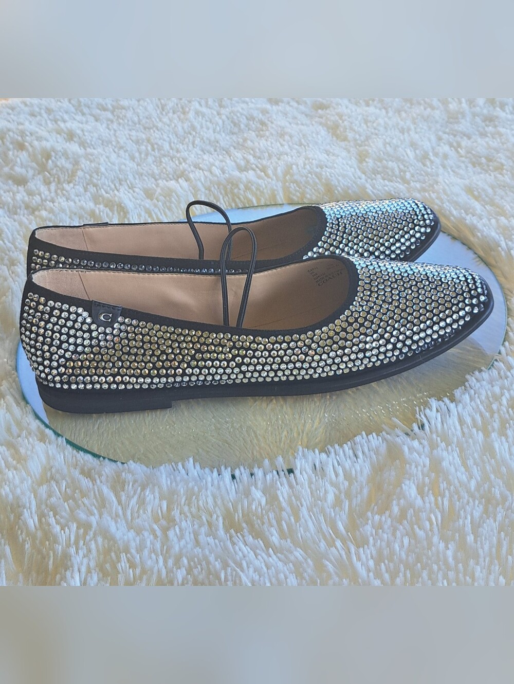 COACH Emilia Crystal Mary Jane Flats - Size 10 - Picture 3 of 10